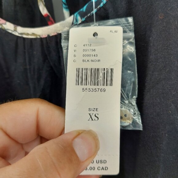 Anthropologie black blouse with sheer sleeves in a butterfly dragonfly print - Picture 5 of 8